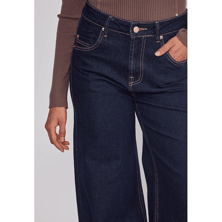 Jeans Mujer Raw Superwide Azul Sioux 4