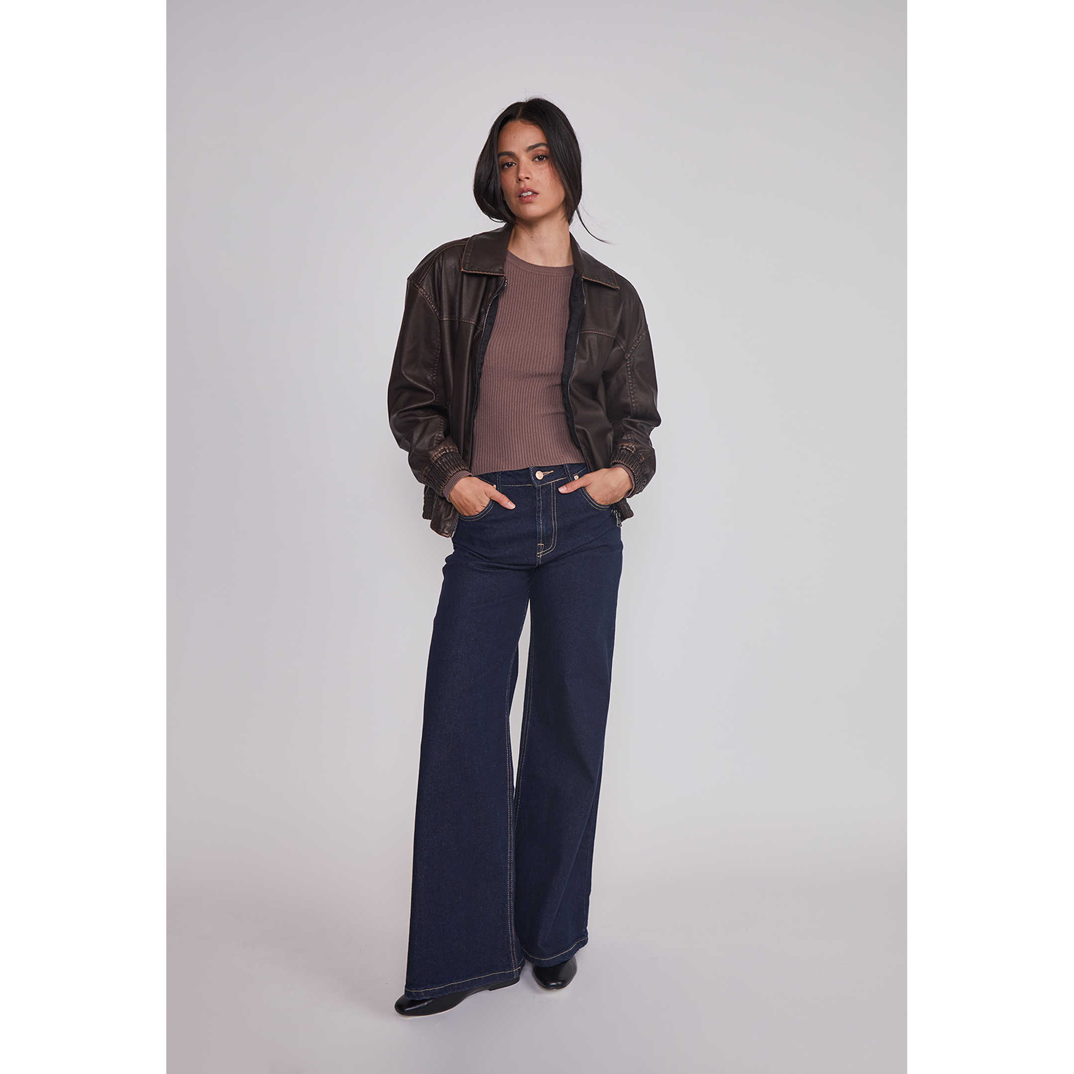 Jeans Mujer Raw Superwide Azul Sioux 5