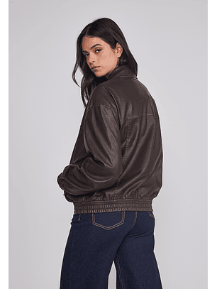 Chaqueta Mujer Lavada Ecocuero Café Sioux