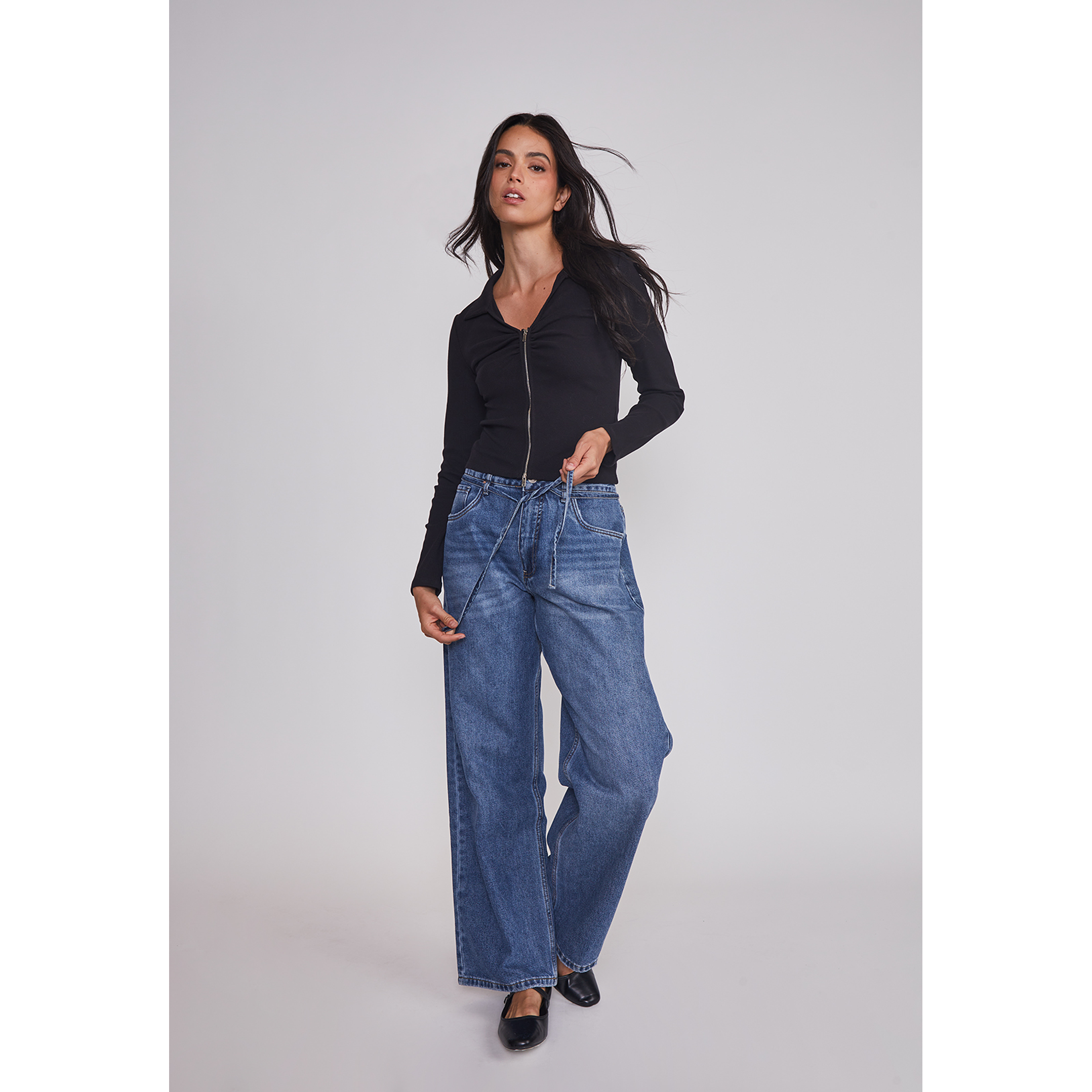 Jeans Mujer Baggy Loose Azul Sioux 3