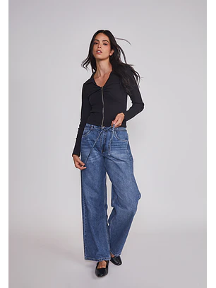 Jeans Mujer Baggy Loose Azul Sioux