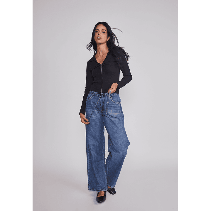Jeans Mujer Baggy Loose Azul Sioux 3