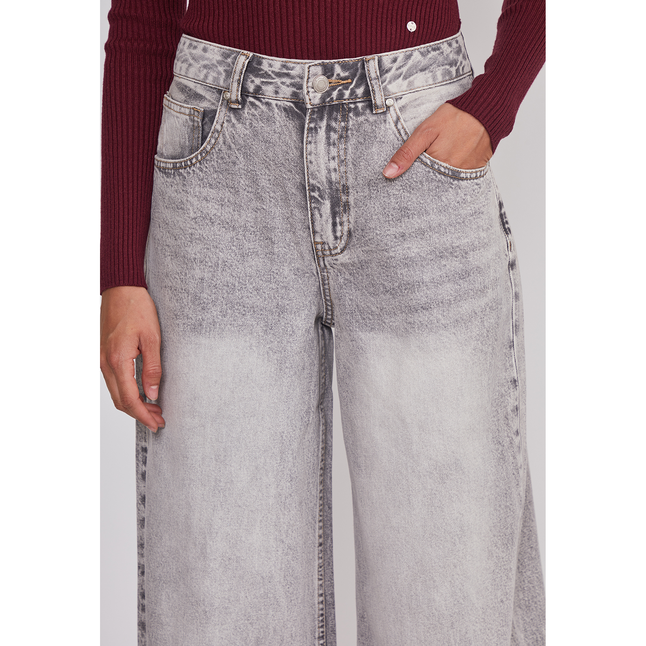 Jeans Mujer Desgastado Rep Gris Sioux 4