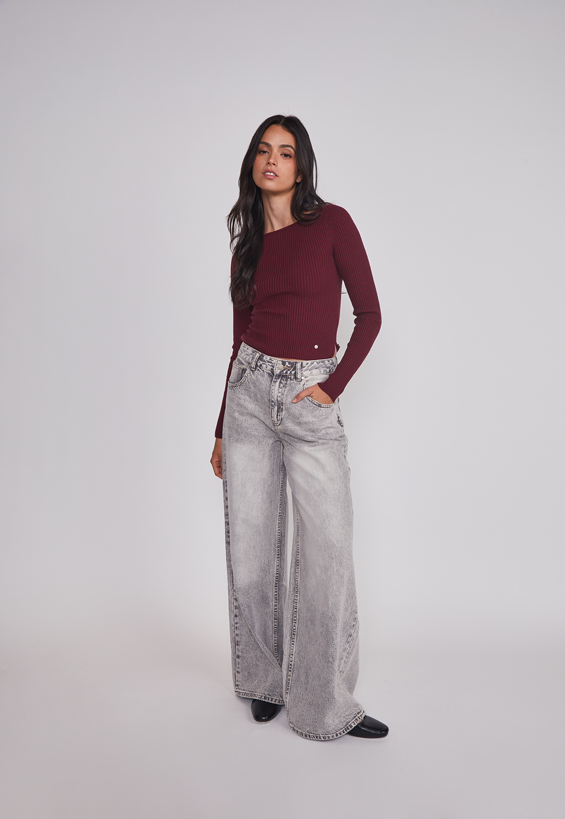 Jeans Mujer Desgastado Rep Gris Sioux 5