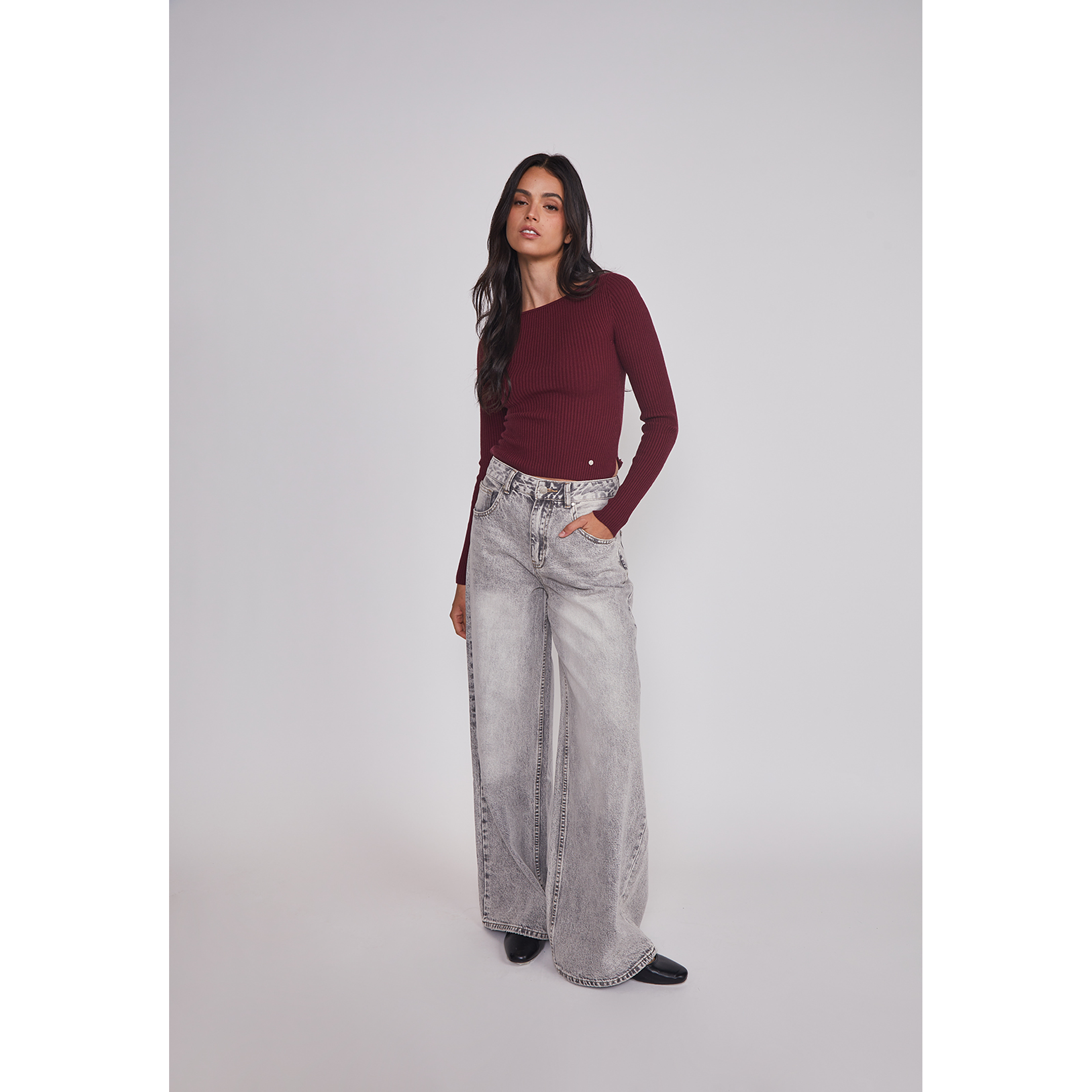 Jeans Mujer Desgastado Rep Gris Sioux 5