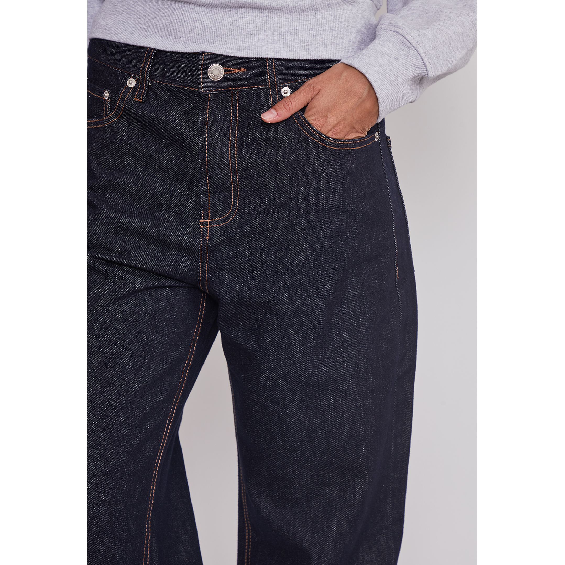 Jeans Mujer Wideleg Botones Azul Sioux 4