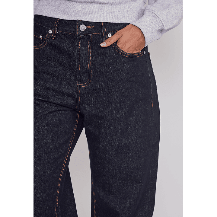 Jeans Mujer Wideleg Botones Azul Sioux 4