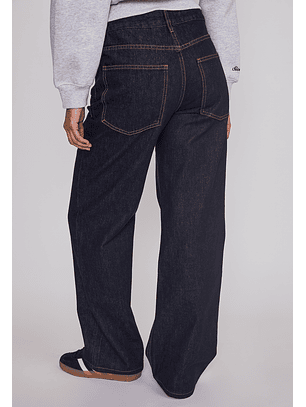 Jeans Mujer Wideleg Botones Azul Sioux