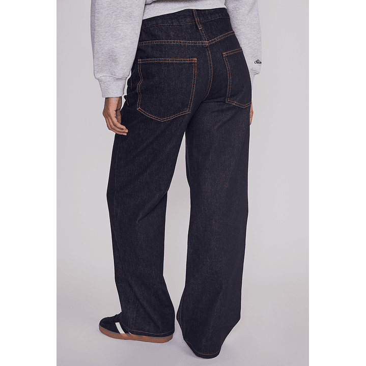 Jeans Mujer Wideleg Botones Azul Sioux 2