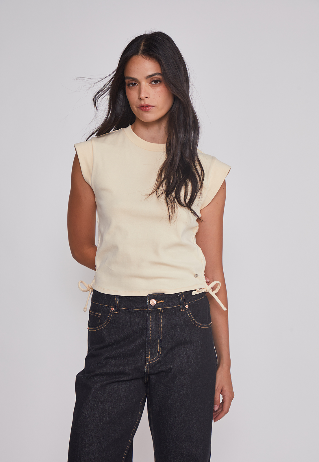 Polera Mujer Ajustador Costados Amarillo Sioux 1