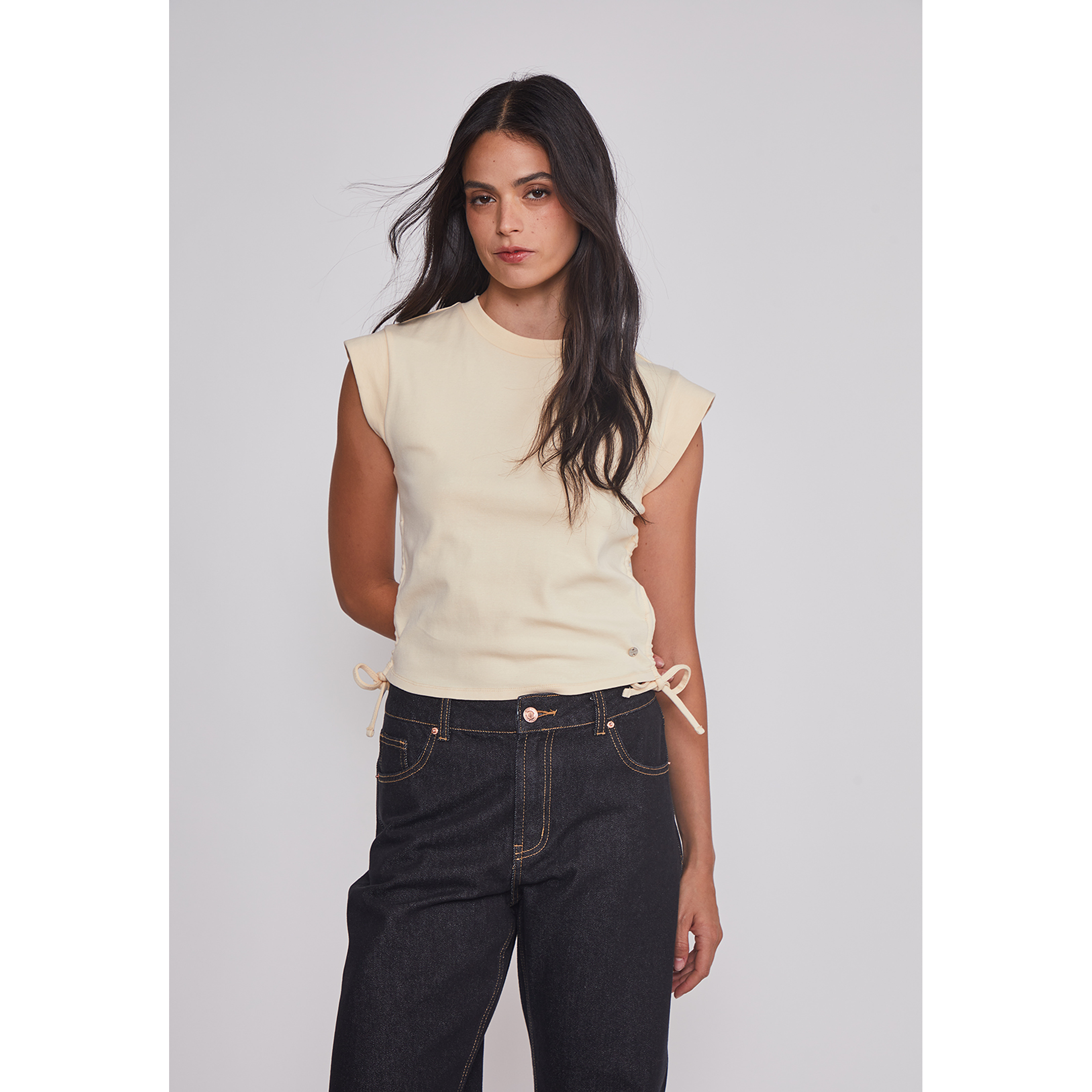 Polera Mujer Ajustador Costados Amarillo Sioux 1