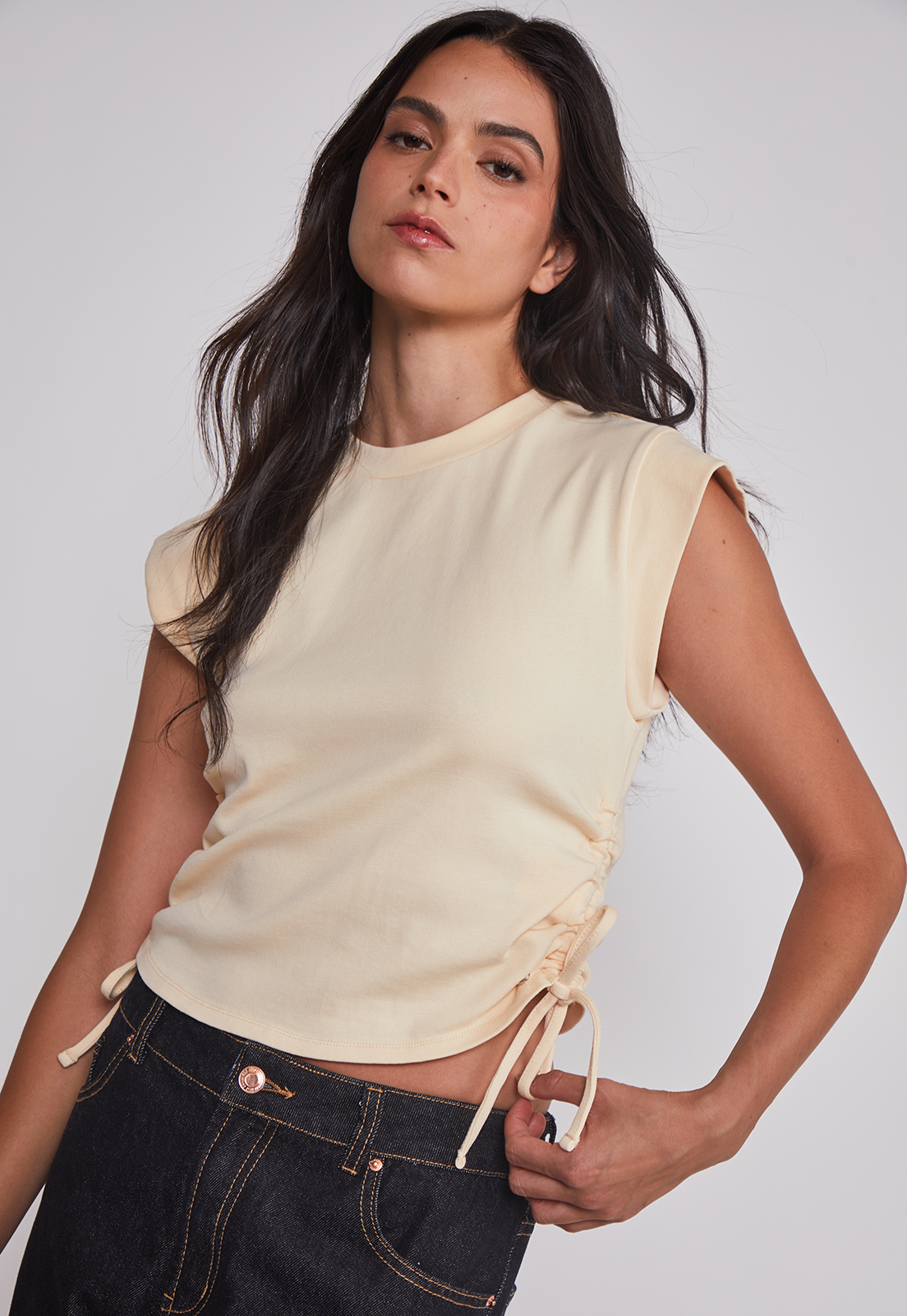 Polera Mujer Ajustador Costados Amarillo Sioux 5