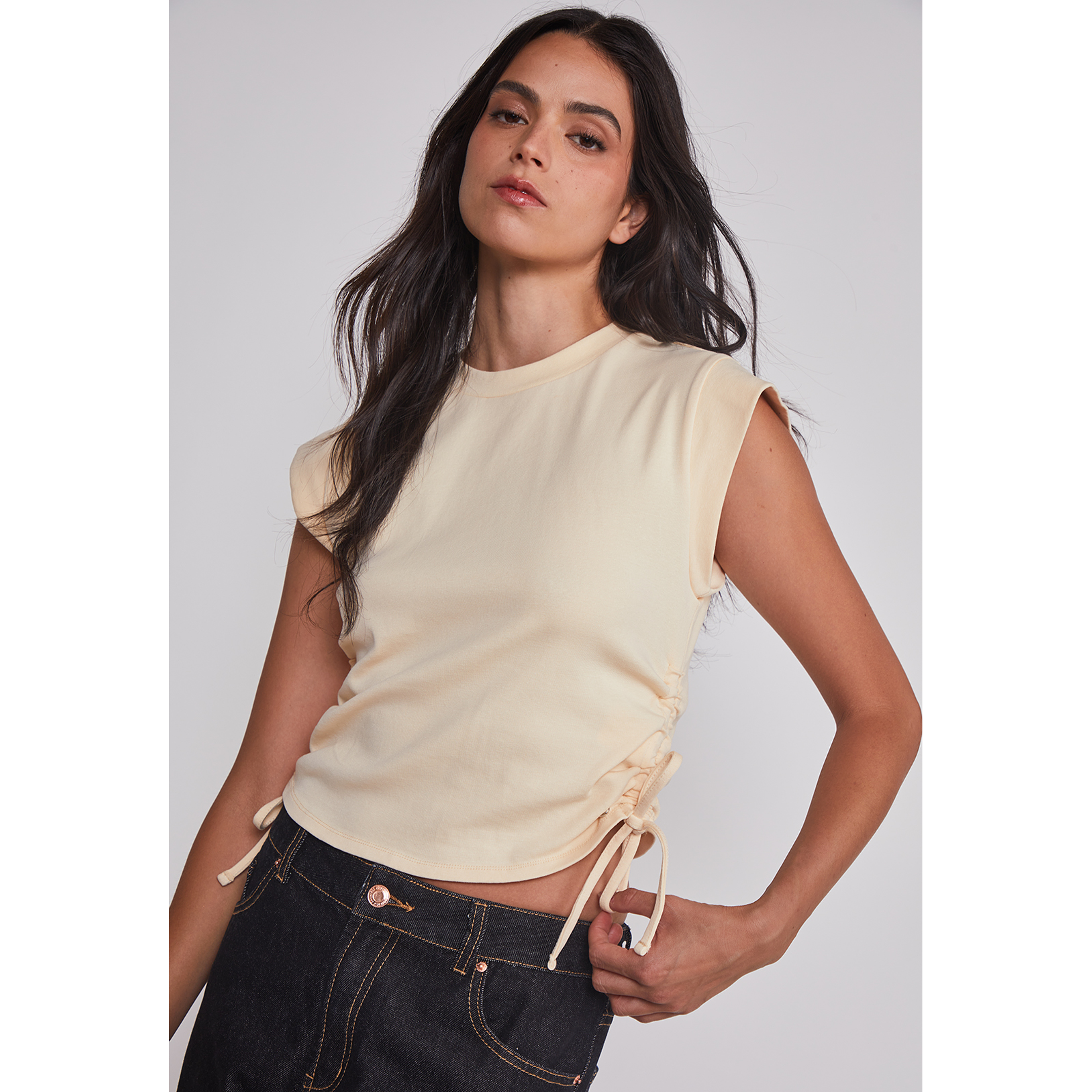 Polera Mujer Ajustador Costados Amarillo Sioux 5