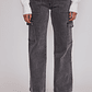 Jeans Mujer Cargo Tiro Alto Negro Sioux - Miniatura 1