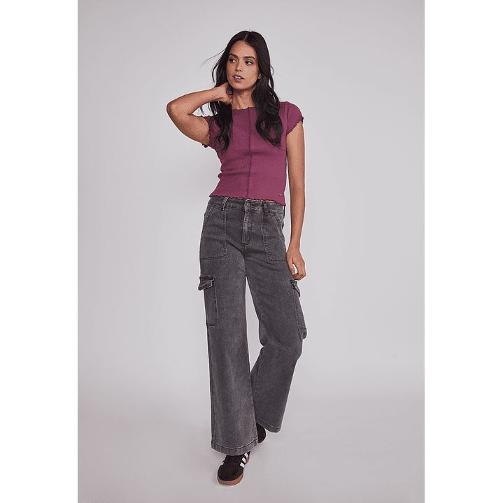 Polera Mujer Rulet Costura Burdeo Sioux 5