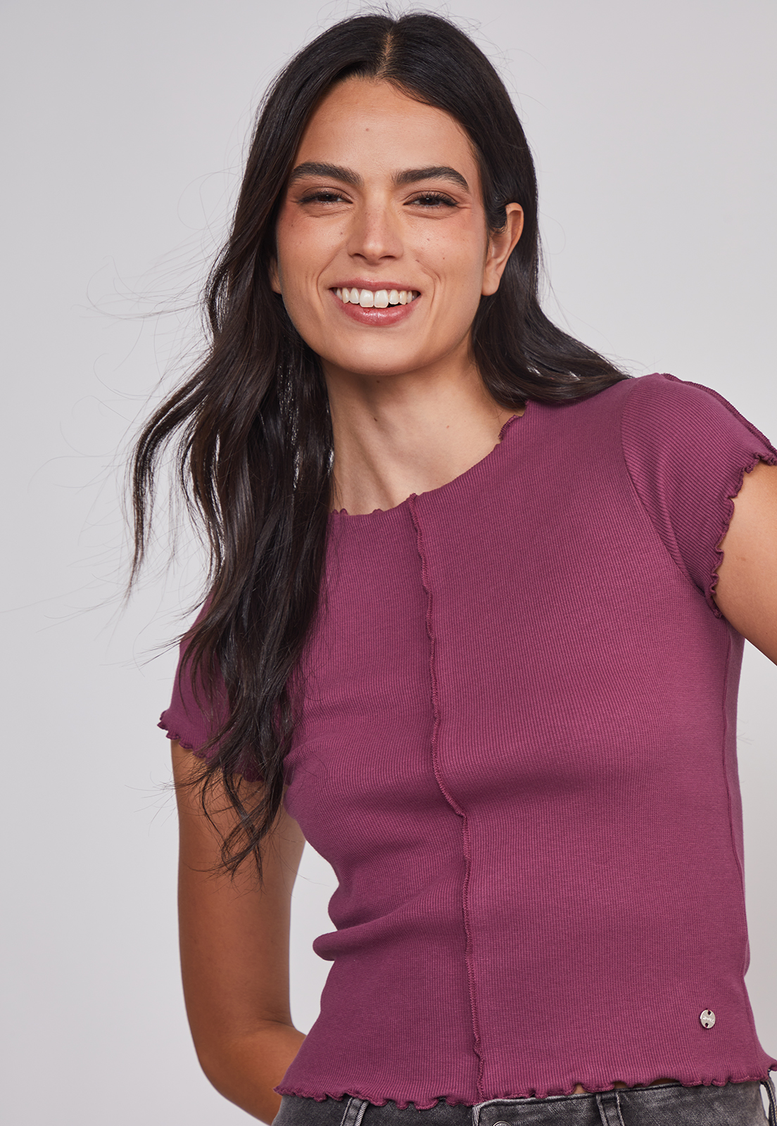 Polera Mujer Rulet Costura Burdeo Sioux 4