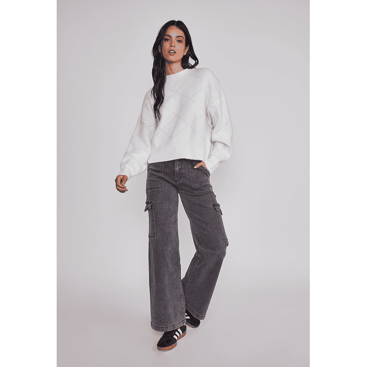 Sweater Mujer Rombos Lurex Blanco Sioux 5