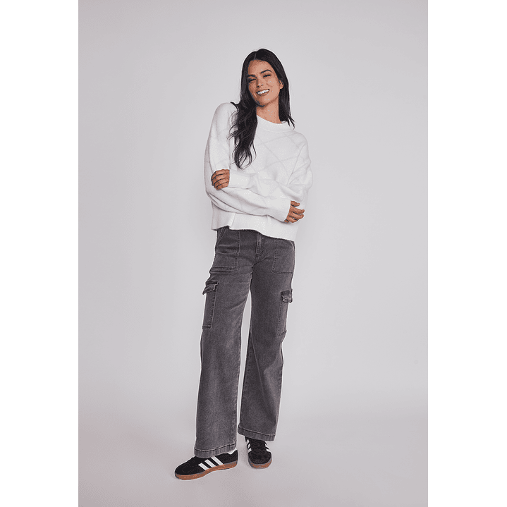 Sweater Mujer Rombos Lurex Blanco Sioux 3