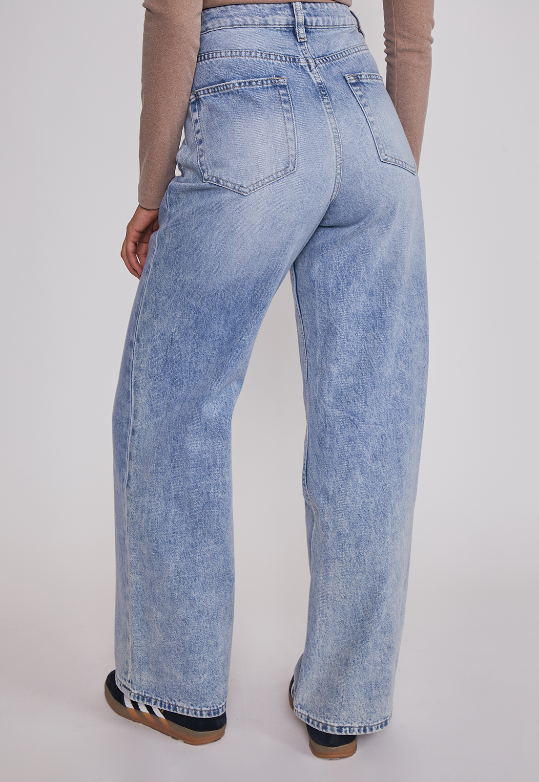 Jeans Mujer Wide Leg Tiro Alto Celeste Sioux 2