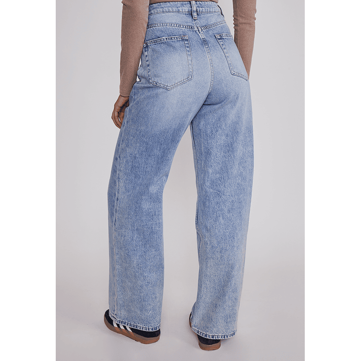 Jeans Mujer Wide Leg Tiro Alto Celeste Sioux 2