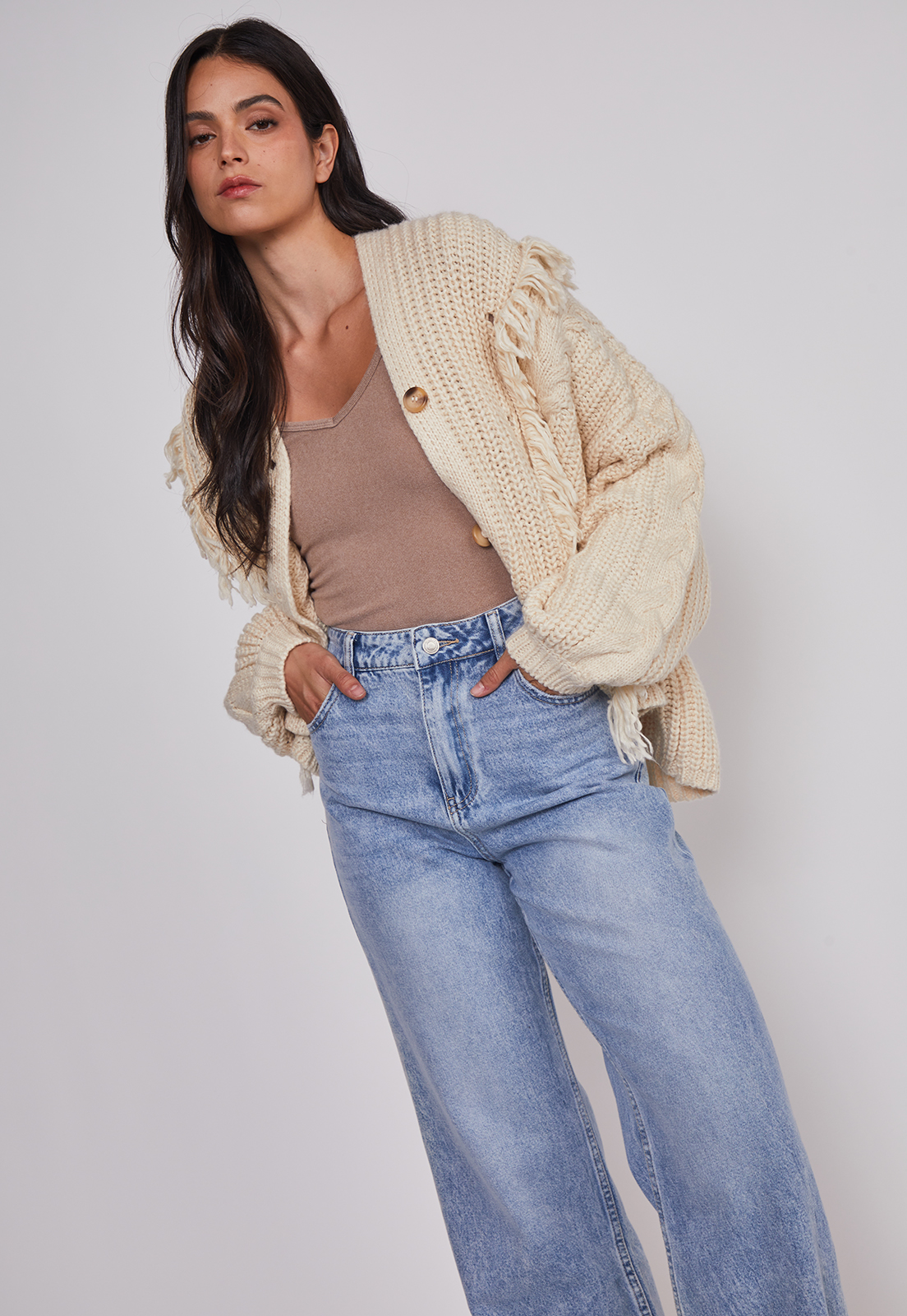 Jeans Mujer Wide Leg Tiro Alto Celeste Sioux 5