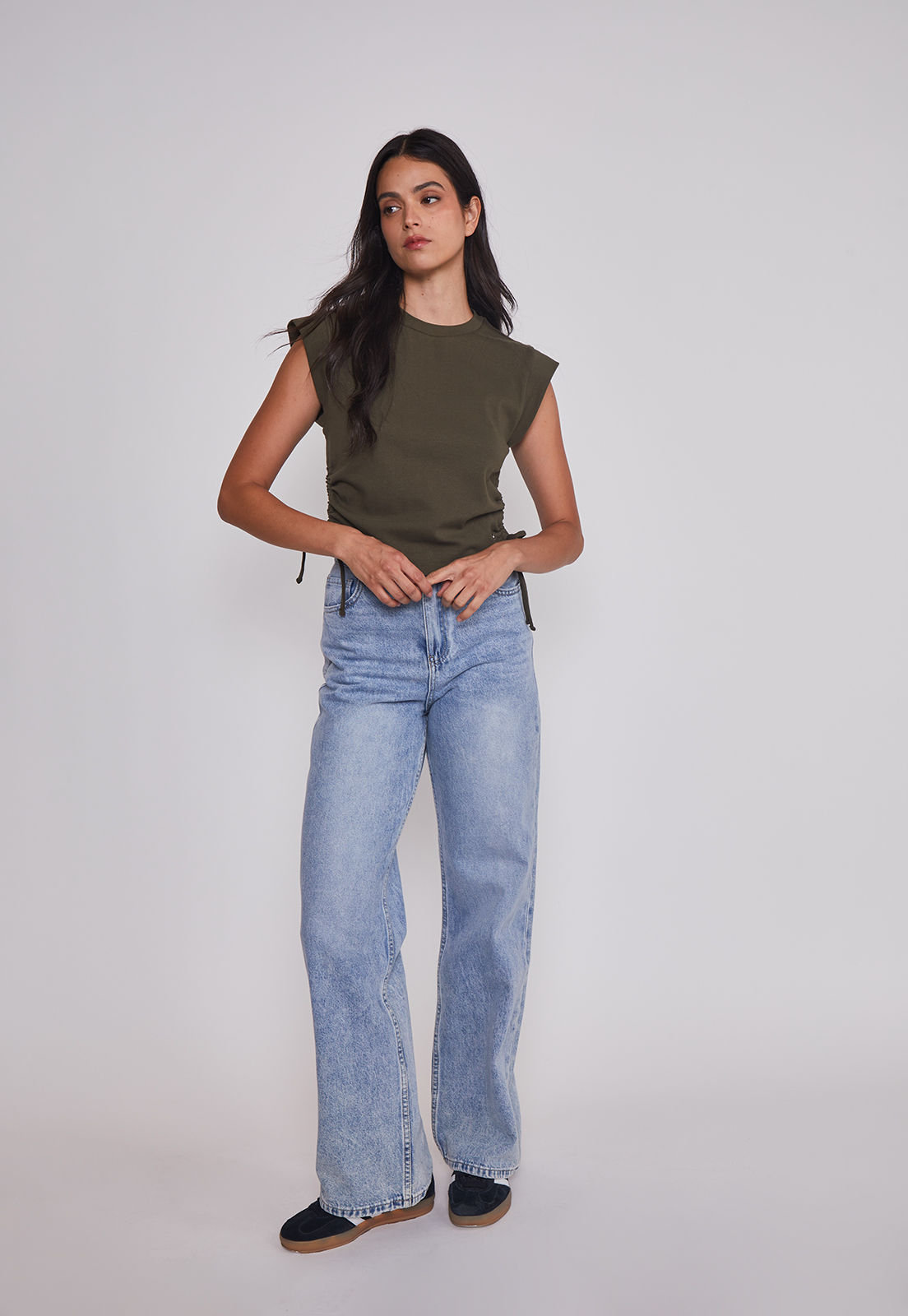 Polera Mujer Ajustador Costados Verde Sioux 3