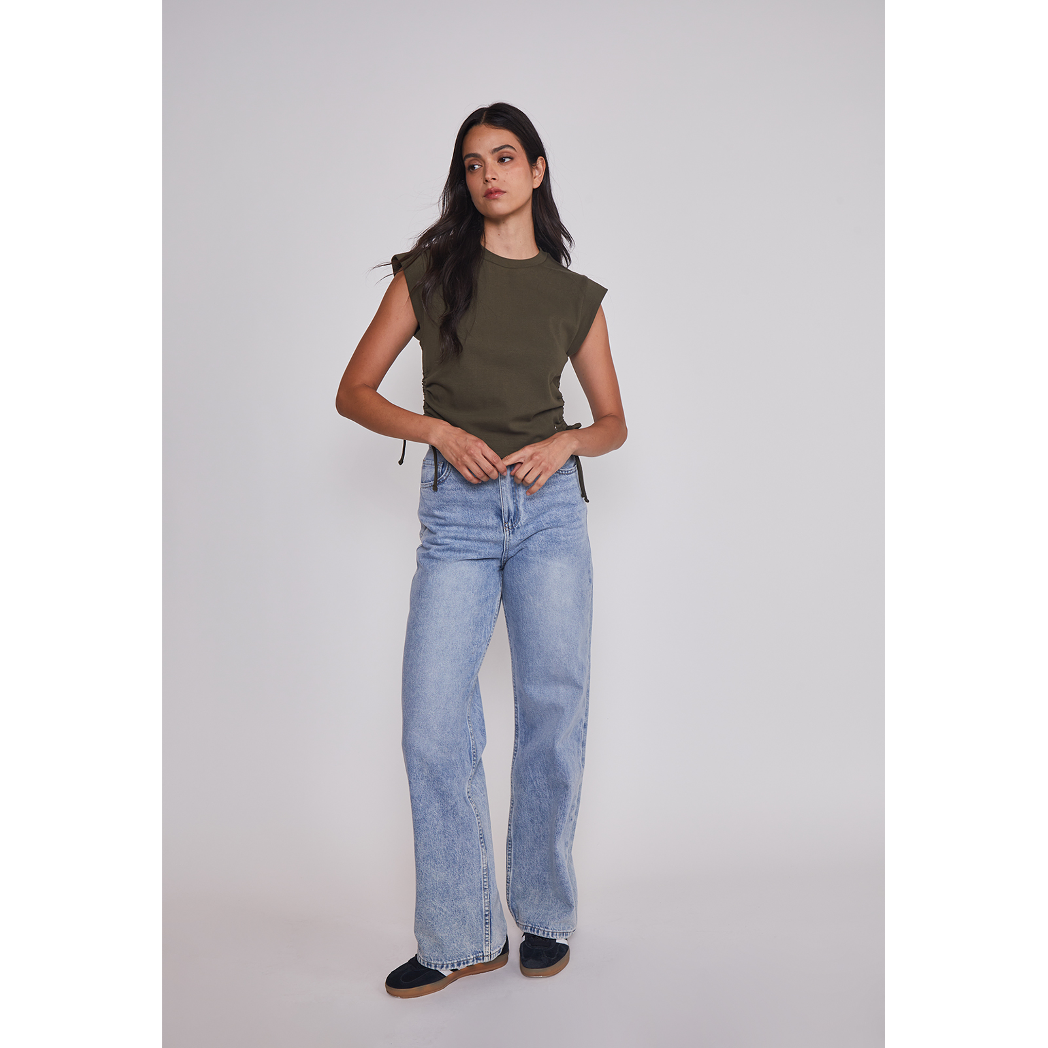 Polera Mujer Ajustador Costados Verde Sioux 3