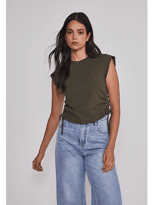 Polera Mujer Ajustador Costados Verde Sioux