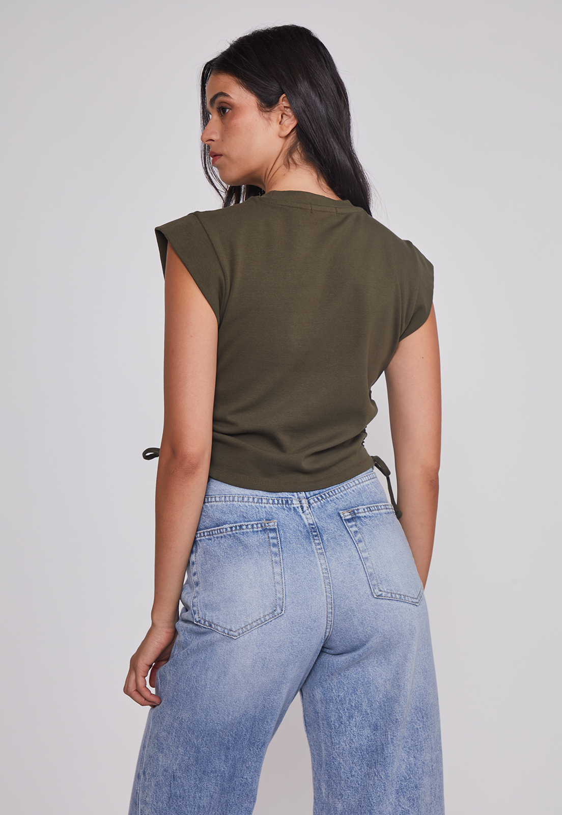 Polera Mujer Ajustador Costados Verde Sioux 2