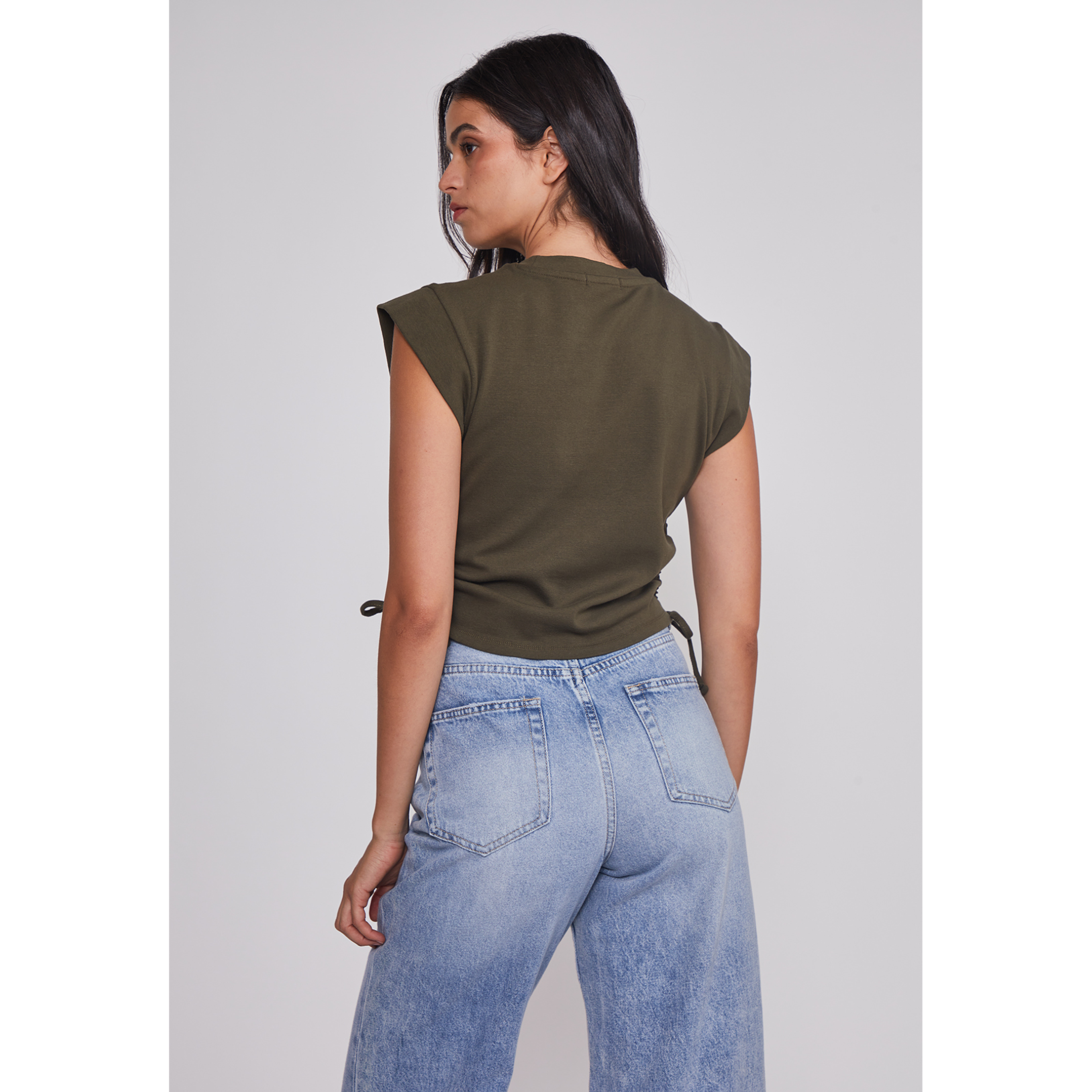 Polera Mujer Ajustador Costados Verde Sioux 2