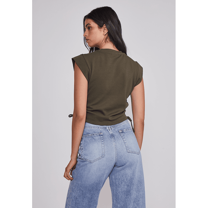 Polera Mujer Ajustador Costados Verde Sioux 2