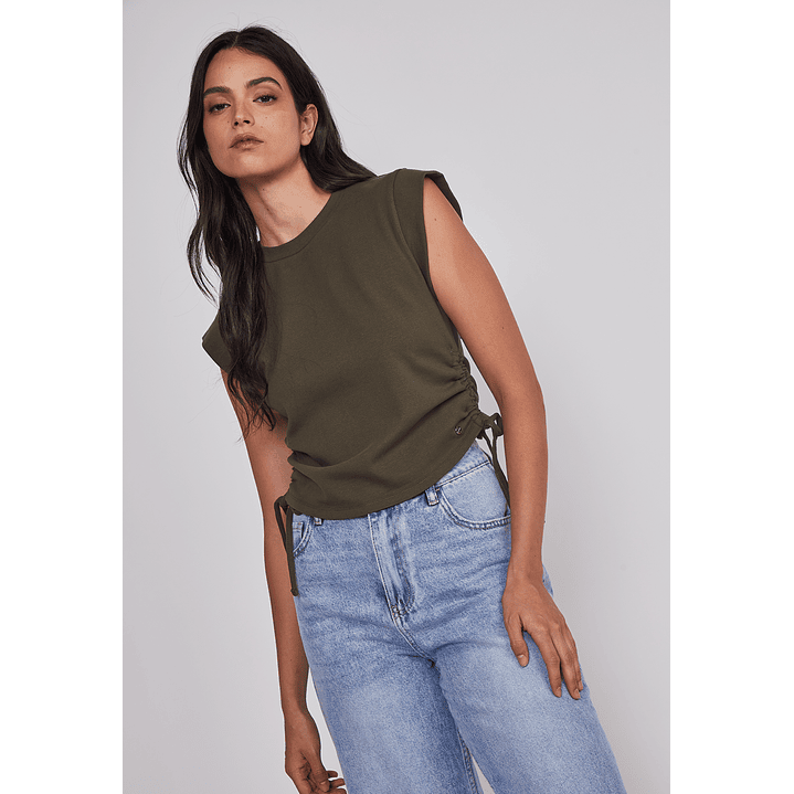 Polera Mujer Ajustador Costados Verde Sioux 5