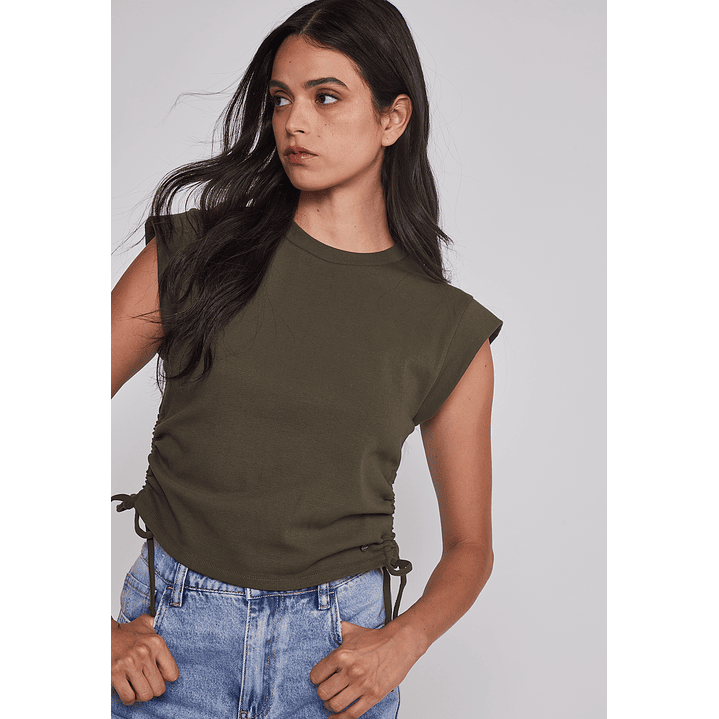Polera Mujer Ajustador Costados Verde Sioux 4