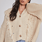 Sweater Mujer Flecos Abotonado Beige Sioux - Miniatura 5