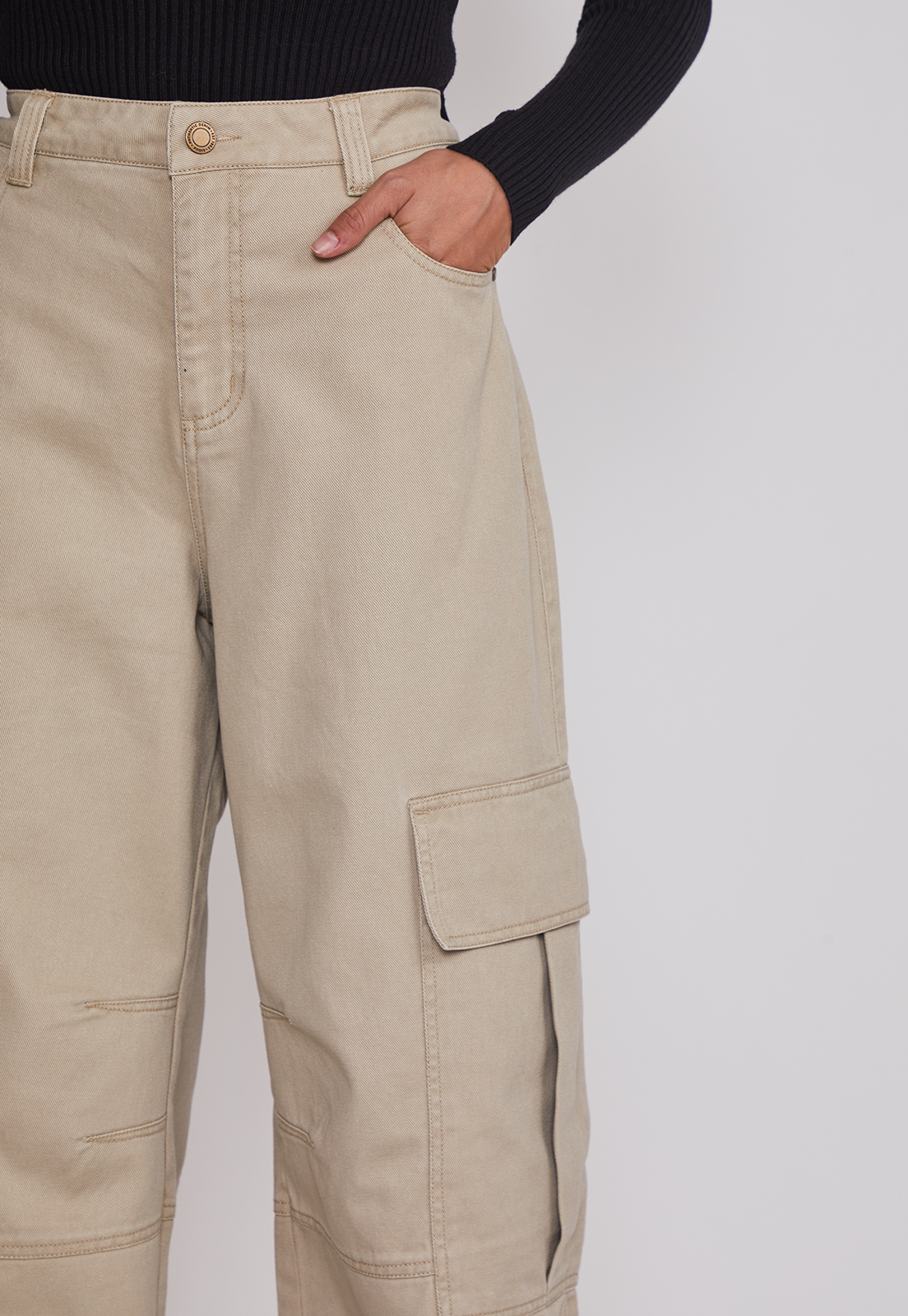 Pantalón Mujer Cargo Super Baggy Beige Sioux 4