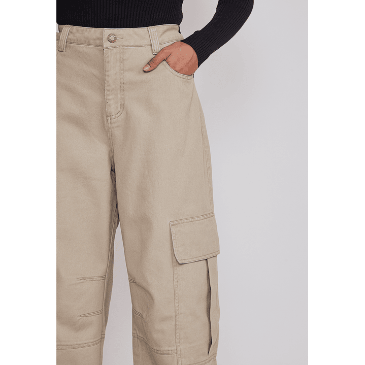 Pantalón Mujer Cargo Super Baggy Beige Sioux 4