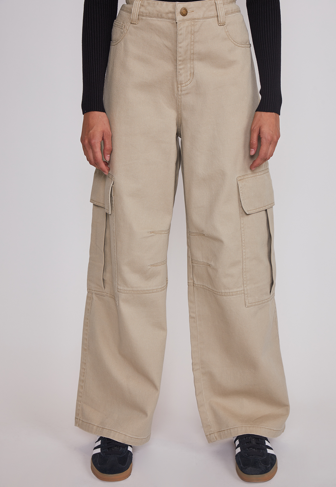 Pantalón Mujer Cargo Super Baggy Beige Sioux 1