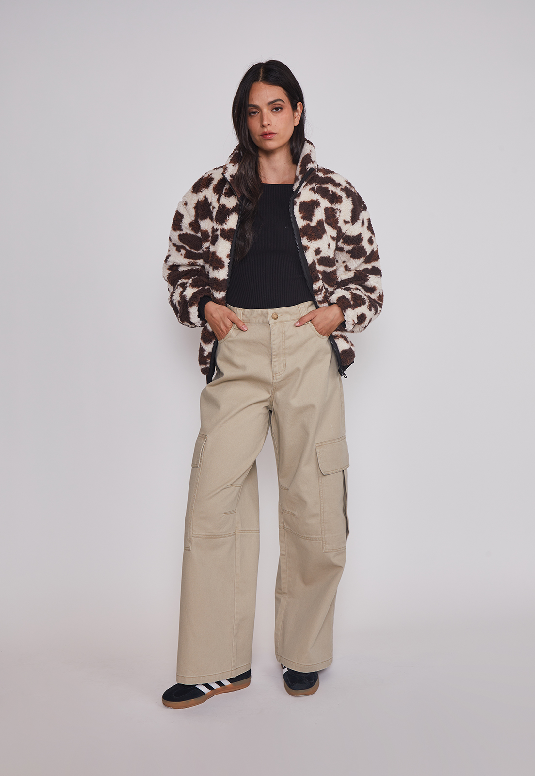 Pantalón Mujer Cargo Super Baggy Beige Sioux 5