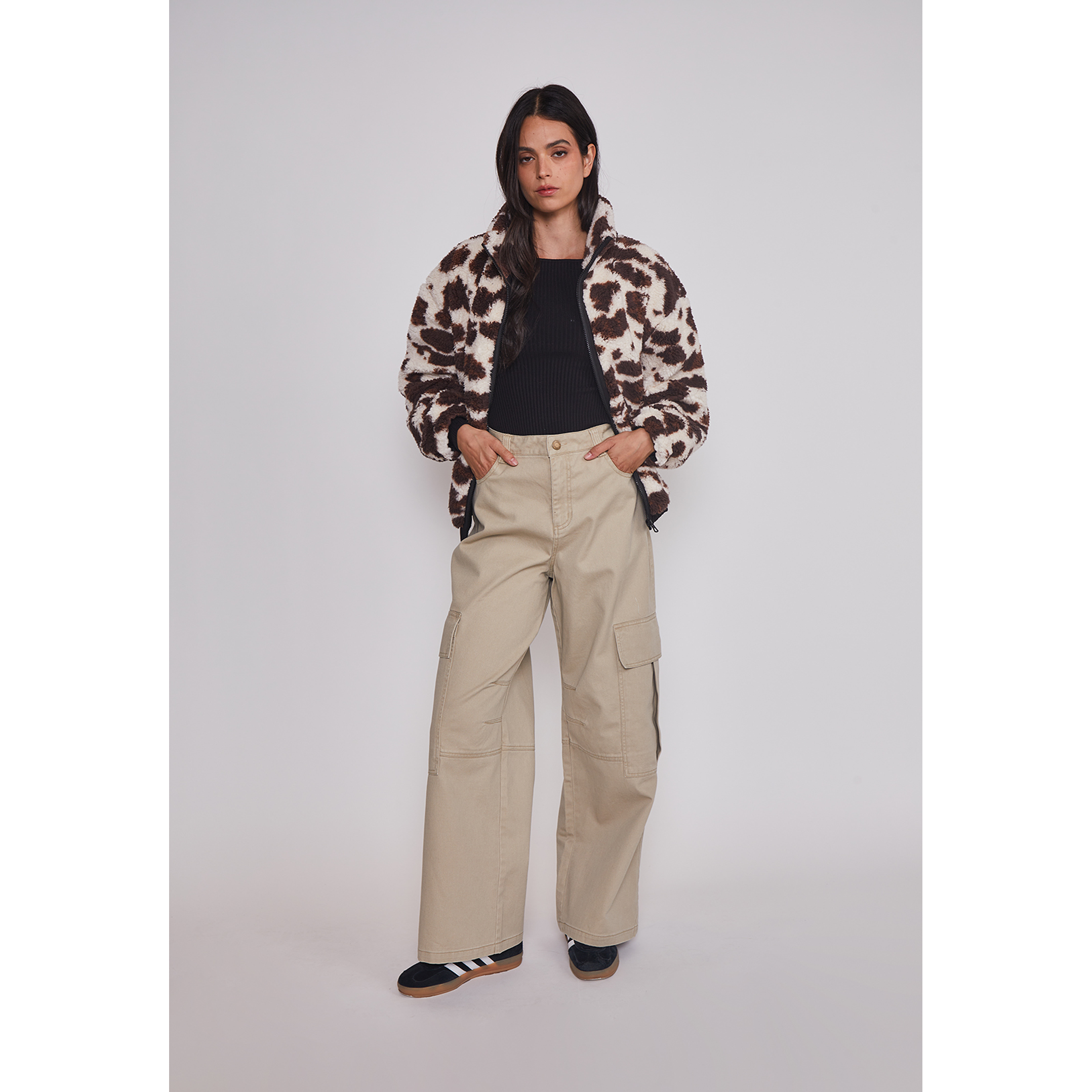 Pantalón Mujer Cargo Super Baggy Beige Sioux 5