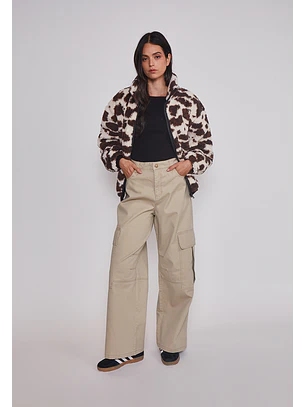 Pantalón Mujer Cargo Super Baggy Beige Sioux