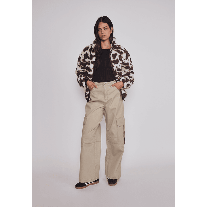 Pantalón Mujer Cargo Super Baggy Beige Sioux 5