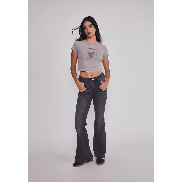 Polera Mujer Lavada Tachas Gris Sioux 3