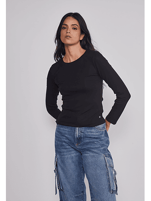 Camiseta Mujer Termica Negro Sioux