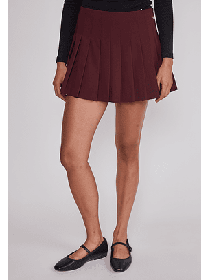 Falda Mujer Tailoring Tablas Burdeo Sioux