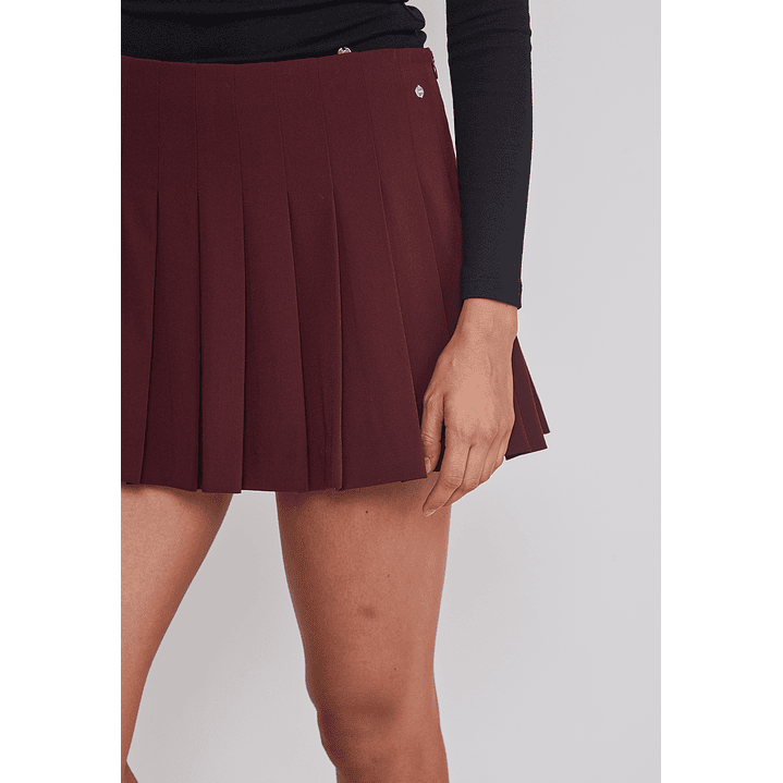 Falda Mujer Tailoring Tablas Burdeo Sioux 4