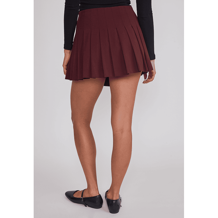 Falda Mujer Tailoring Tablas Burdeo Sioux 2