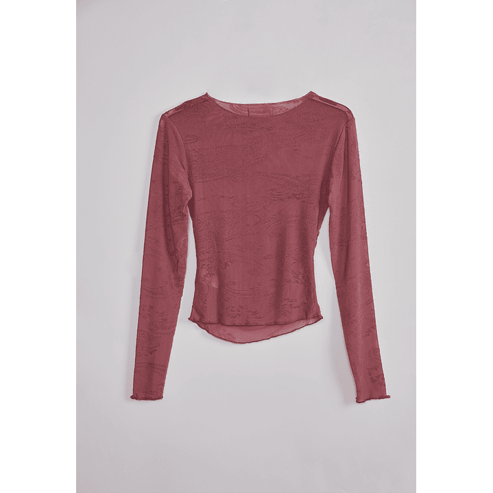 Polera Mujer Encaje Folk Rosado Sioux 2