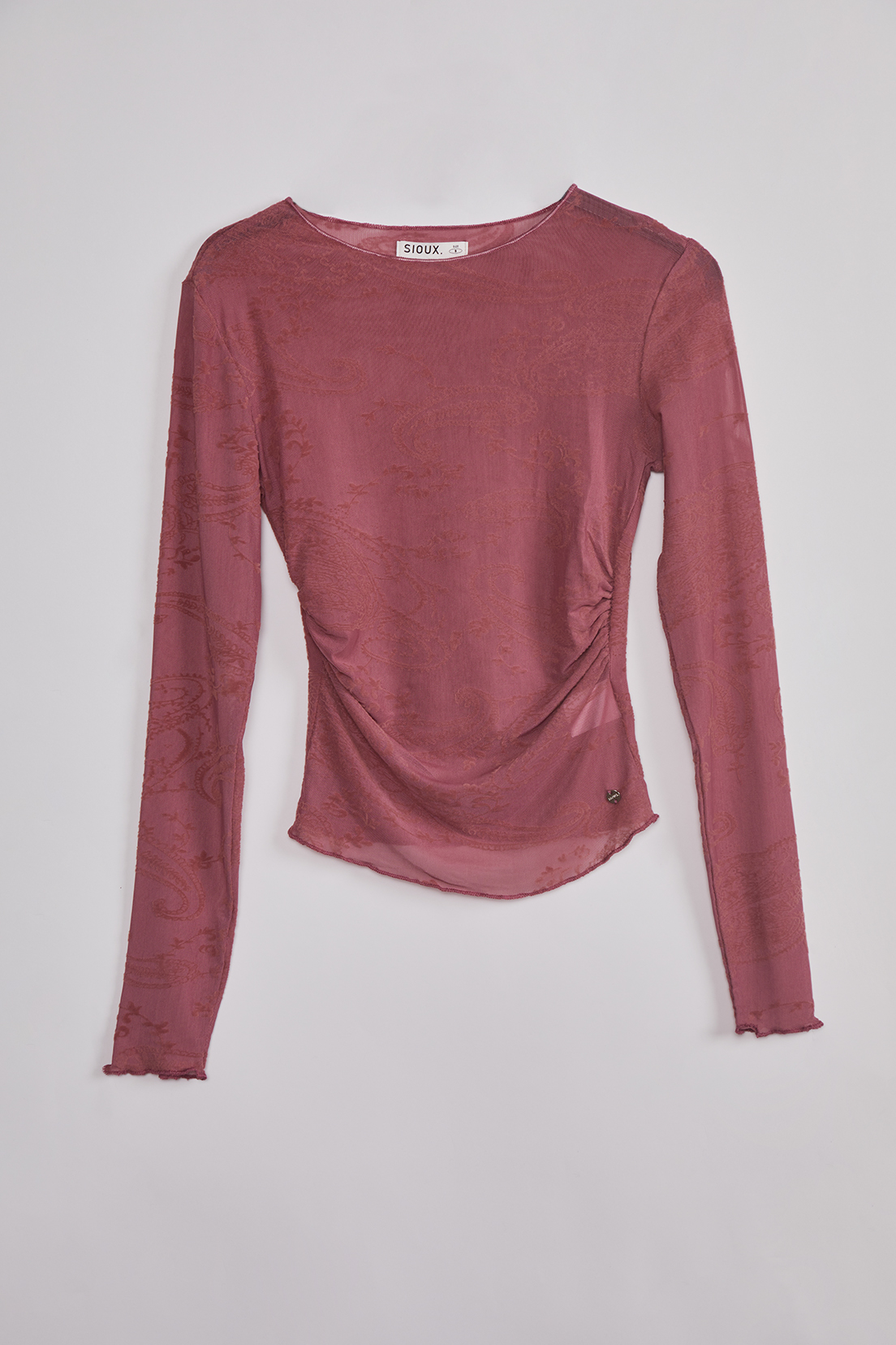 Polera Mujer Encaje Folk Rosado Sioux 1