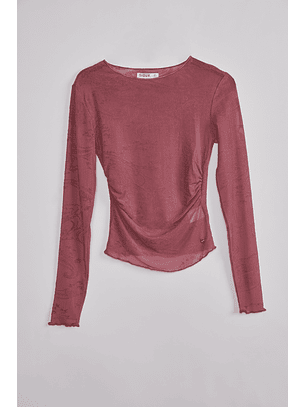 Polera Mujer Encaje Folk Rosado Sioux