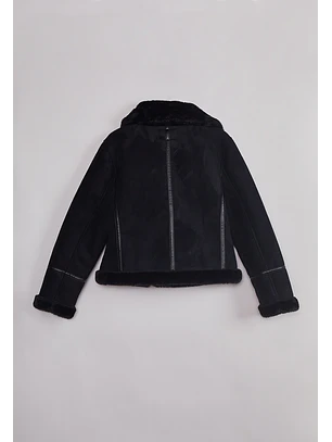 Chaqueta Mujer Aviadora Piel Negro Sioux